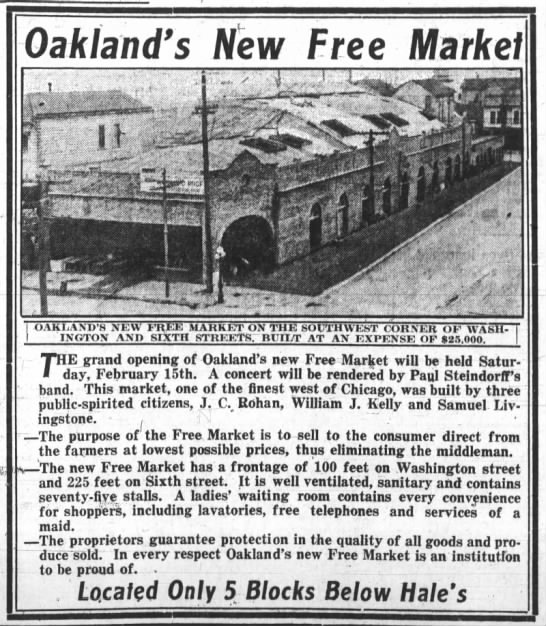 Oakland Free Market - new at 6th and Wahsington - 