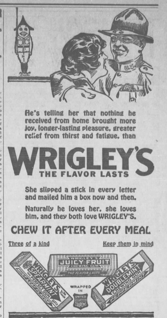 World War I Wrigley's gum ad - 