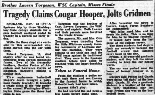 Tragedy Claims Cougar Hooper - 