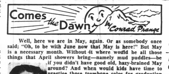 "April showers bring mud puddles" (1959). - 