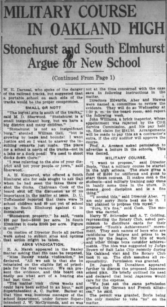 Stonehurst and South Elmhurst Argue for a New School - Aug 03, 1915 - 