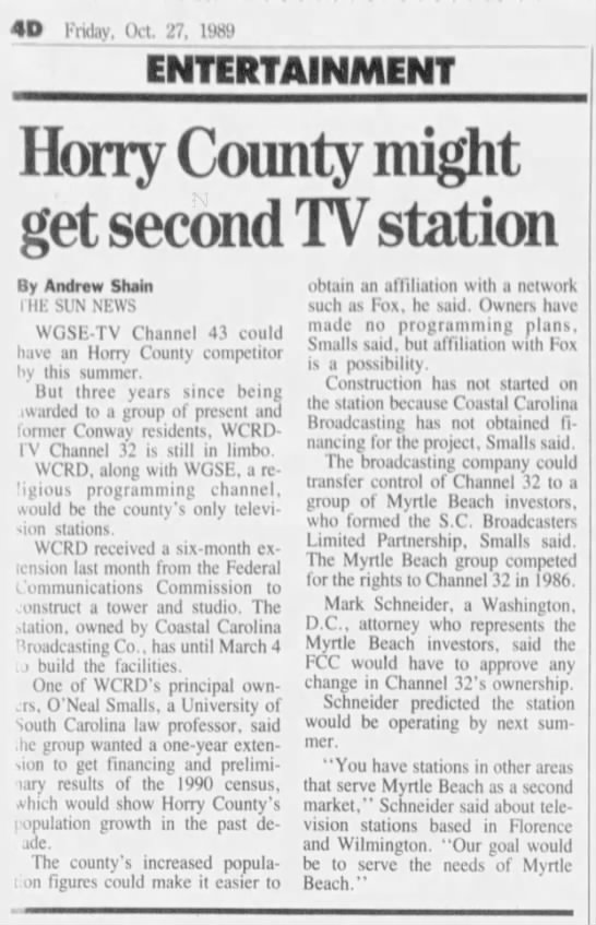 Horry County might get second TV station - 