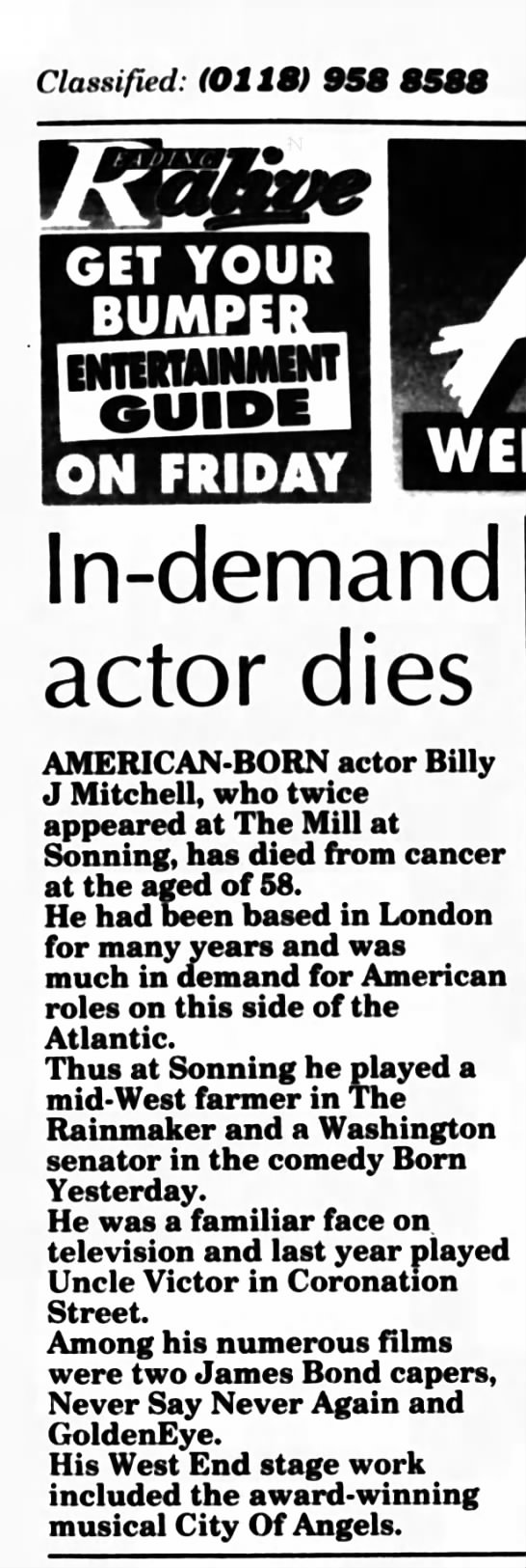 Billy J Mitchell Obituary - 