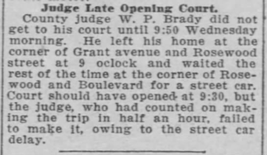 Judge Late Opening Court - 