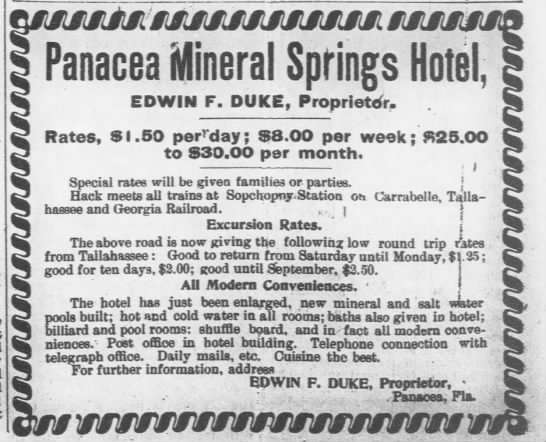 Panacea hotel ad 1901 - 