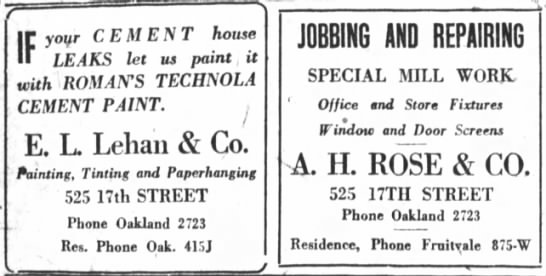 A.H. Rose & Co. -- 525 - 17th St.
E.L. Lehan & Co. -- 525 - 17th St. - 
