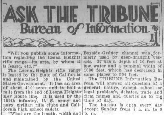 Ask the Tribune - Leona Heights Rifle Range - 