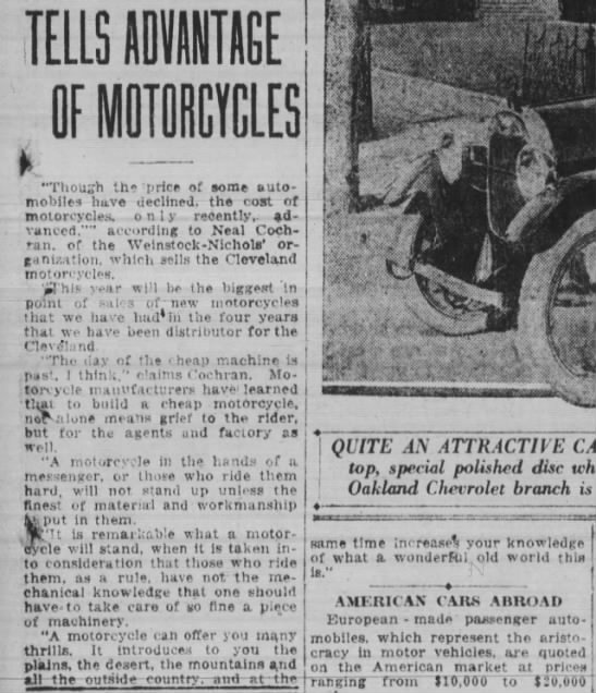 Cleveland Motorcycles - Weinstock-Nichols - 