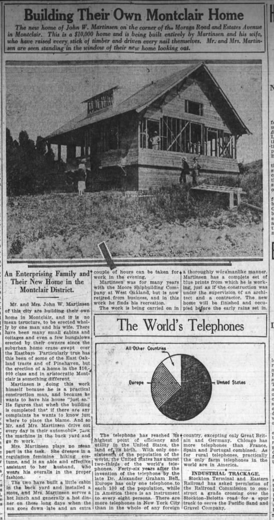 Building Their Own Montclair Home - Oct 22, 1922 - 