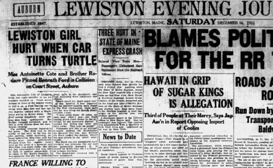 Lewiston girl hurt when car turns turtle - 