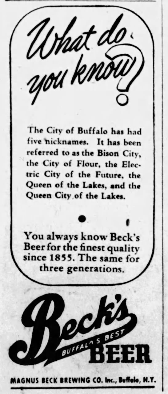 "Bison CIiy" and "Electric City of the Future" -- Buffalo nicknames (1944). - 
