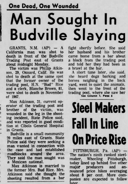 Another Budville Trading Post Murder
August 8, 1971 - 