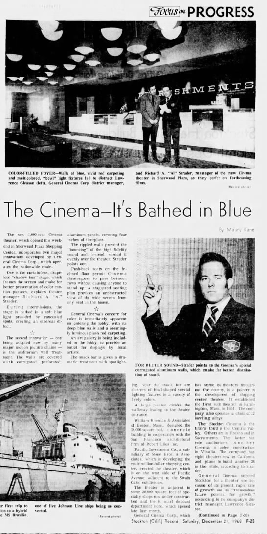 The Cinema, bathed in blue - 