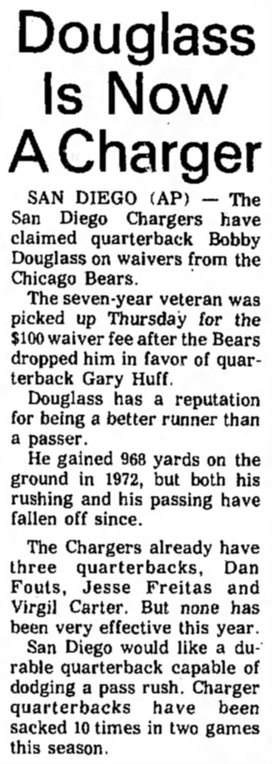 Quarterbacks, 3 Oct 1975 - 
