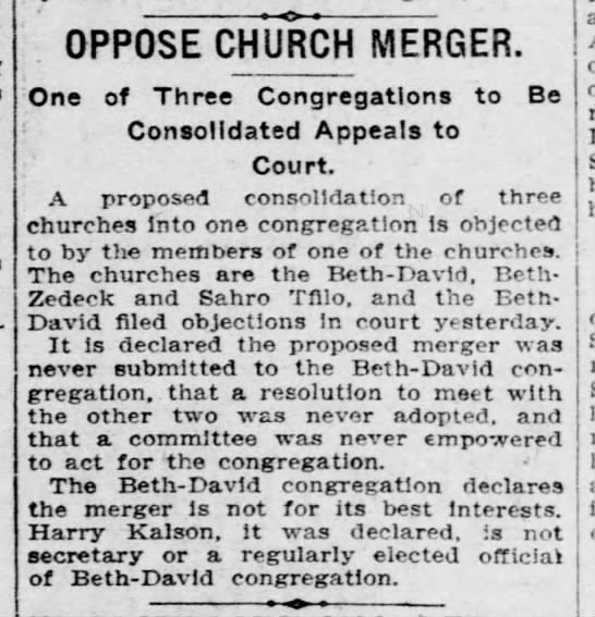 "Oppose Church Merger" - 