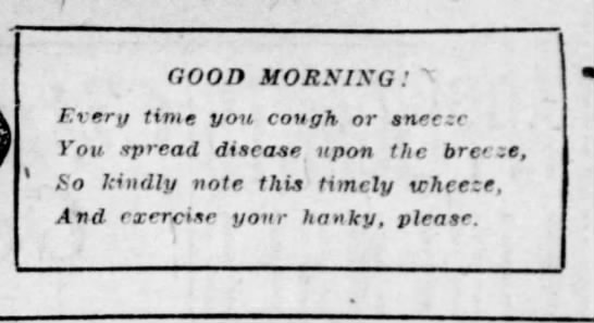 Coughs & sneezes spread diseases (1918). - 