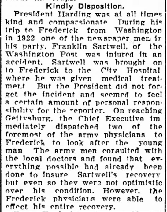 Franklin Sartwell Accident - 