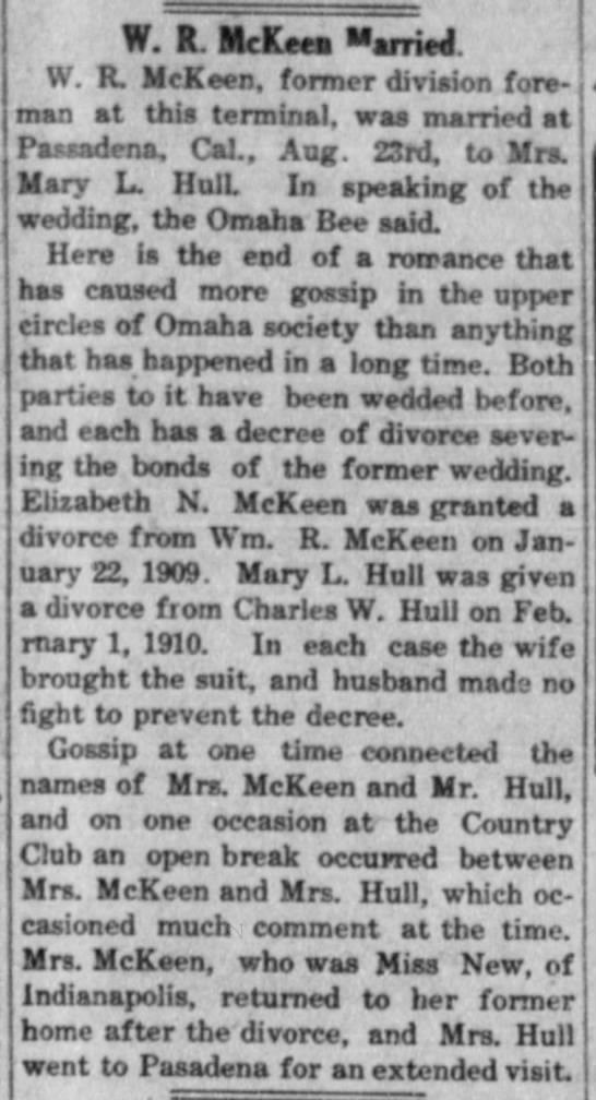 McKeen Marries Hull - 