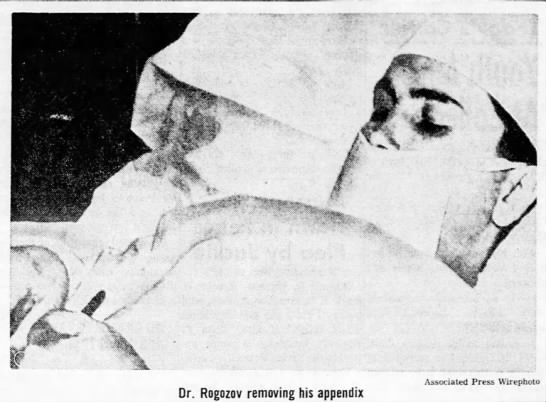 Dr. Rogozov removes his own appendix - 