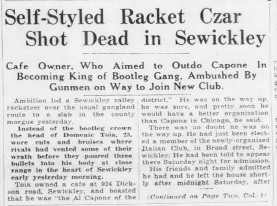 Pittsburgh Post Gazette
09/11/1933  page 1 - 