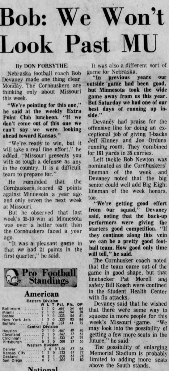 1970.10.05 Devaney Monday talk, Missouri week - 