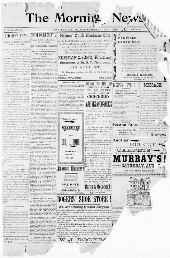 Danville Morning News 1898 - 