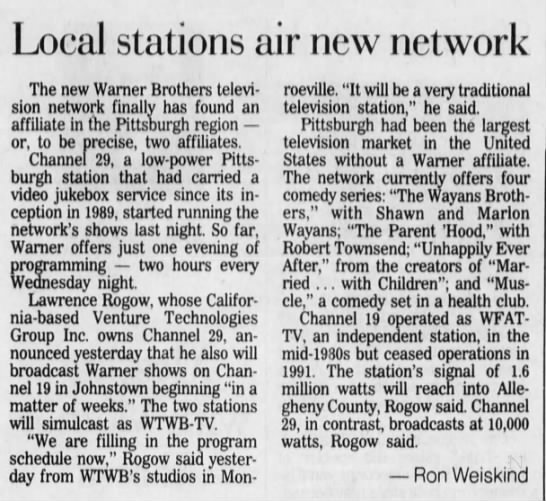 Local stations air new network - 