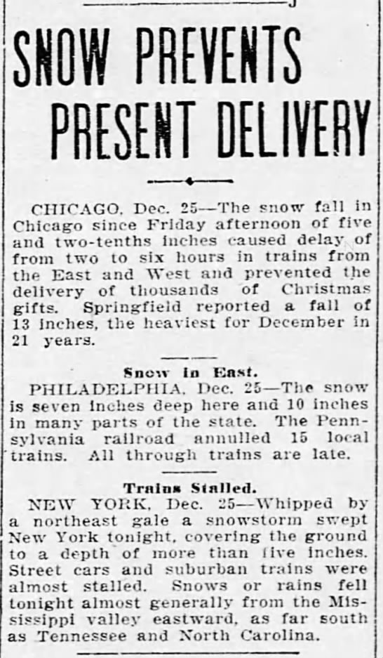 snow December 25, 1909 - 