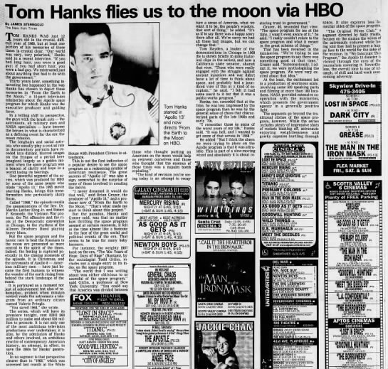 "Tom Hanks Flies us to the Moon via HBO" page C-6 - 
