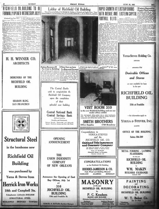 Richfield Oil Co Building - Opening Jun 28, 1925 - 