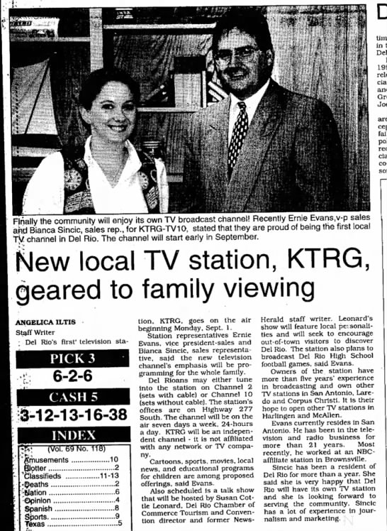 New local TV station, KTRG, geared to family viewing - 