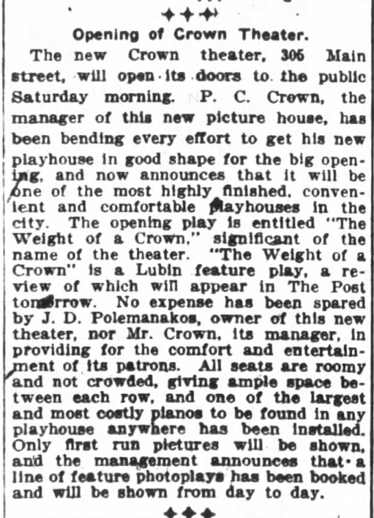 Crown theater opening - 
