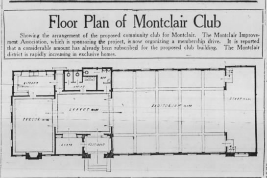 Floor Plan for Montclair Club - 