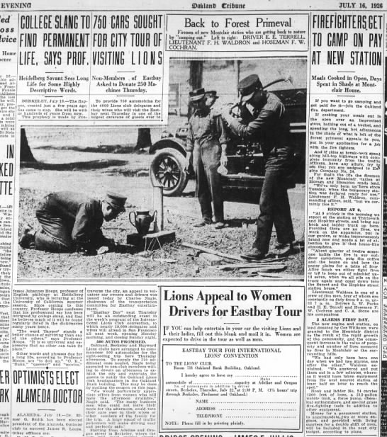 Montclair Fire Dept 1926 first days - 