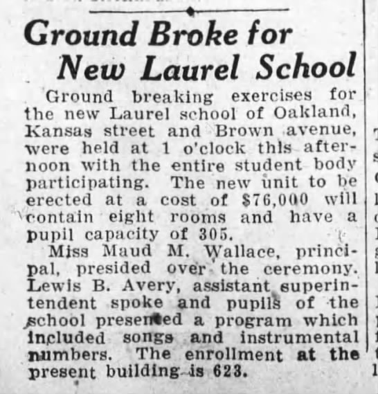 Ground Broken new Laurel School- Jan 09 1928 - 