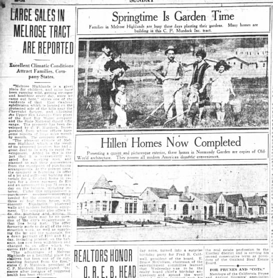 Large Sales in Melrose Tract Are Reported - May 02, 1926 - 