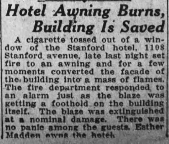 hotel awning burns - 