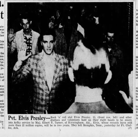 Elvis sworn into army 1958 3 - 