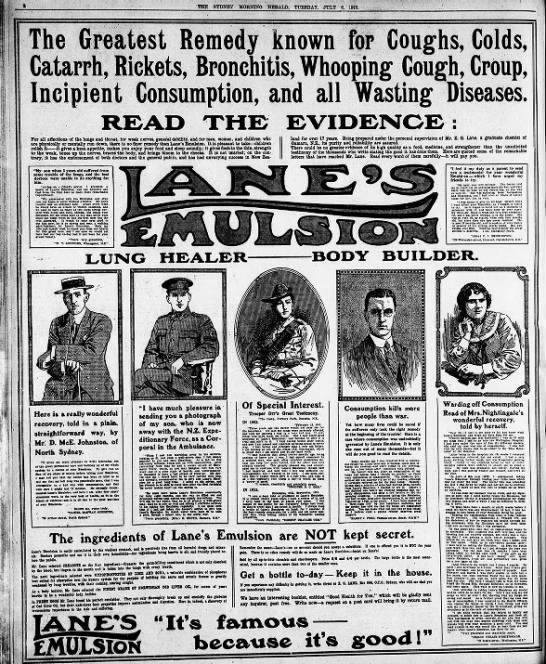 Lane's Emulsion ad (1915) - 