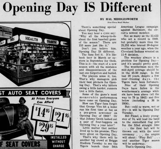 Detroit Free Press: Opening Day is Different - 