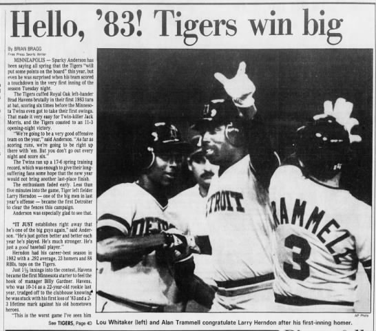 Wed 4/6/83: Opening Day (pg 1 of 2) - 