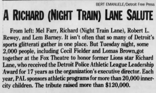 A Richard (Night Train) Lane Salute - 