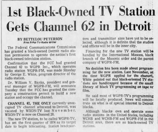 1st Black-Owned TV Station Gets Channel 62 in Detroit - 