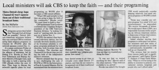Local ministers will ask CBS to keep the faith—and their programming - 