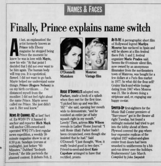 Finally, Prince explains name switch - 