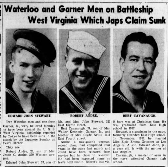 Waterloo, Iowa men at Pearl Harbor. - 