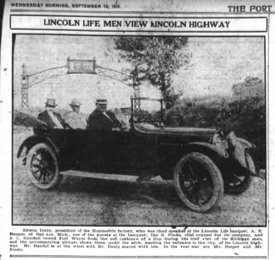 1915 - Lincoln Life Men View Lincoln Highway