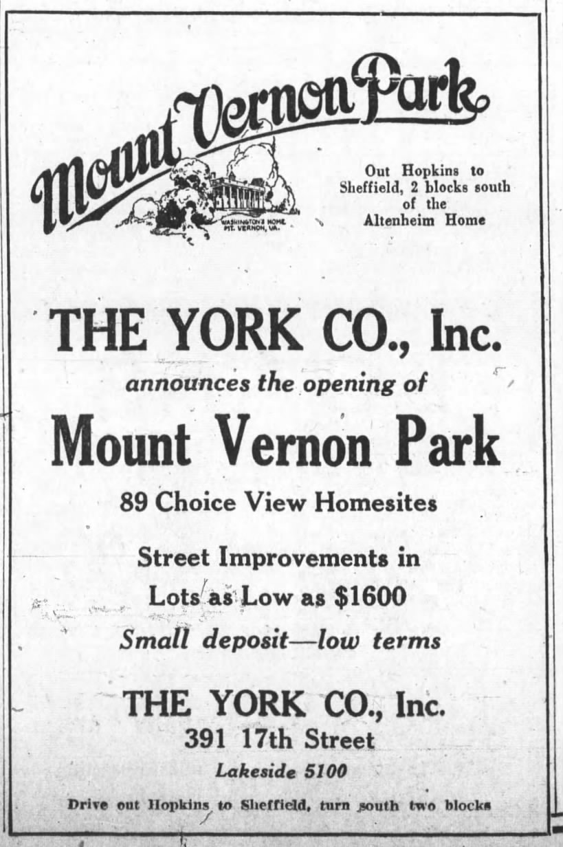 Mount Vernon Park - 89 choice view homesites