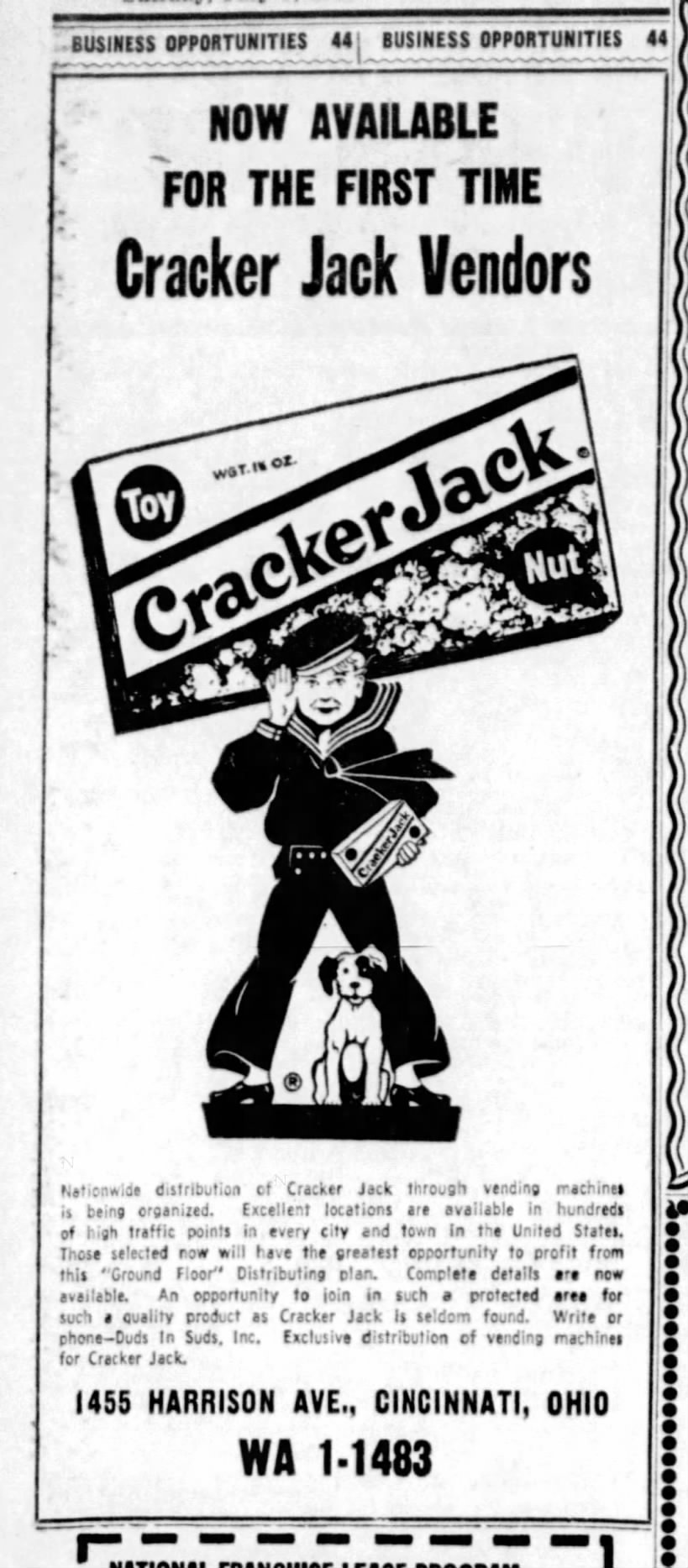 Cracker Jack ad, 1960