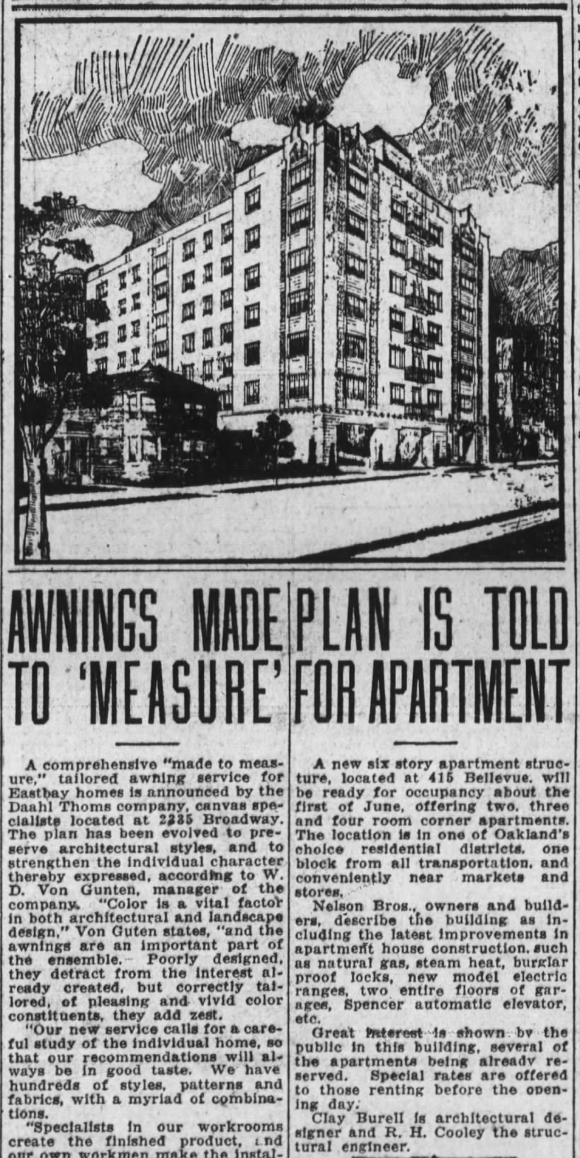 415 Bellevue Apartments -- plans